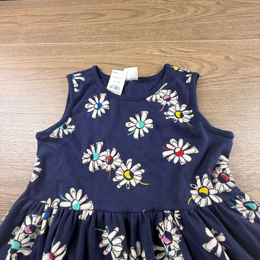 Hanna Andersson Girls Navy Blue Floral Twirl Dress Orangic Cotton 10 NEW Summer - Picture 6 of 11